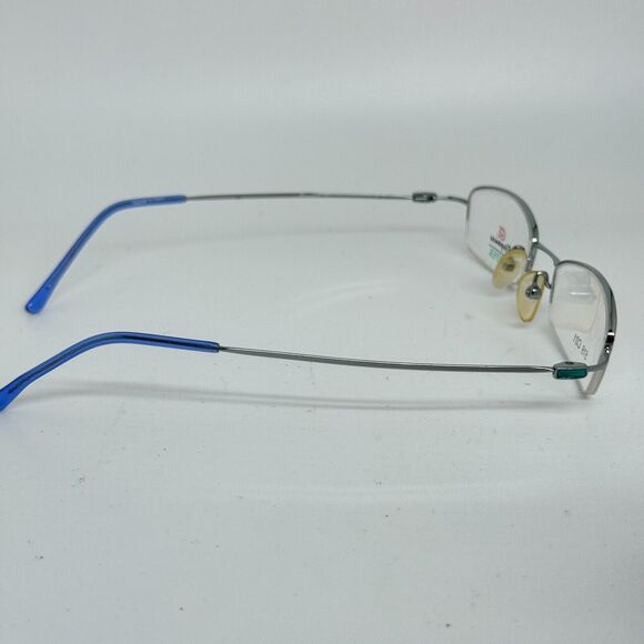 ELEGANCE EL217 Eyeglasses Frames Half Rim Silver Blue 49-20-140 H14352 - Picture 5 of 9